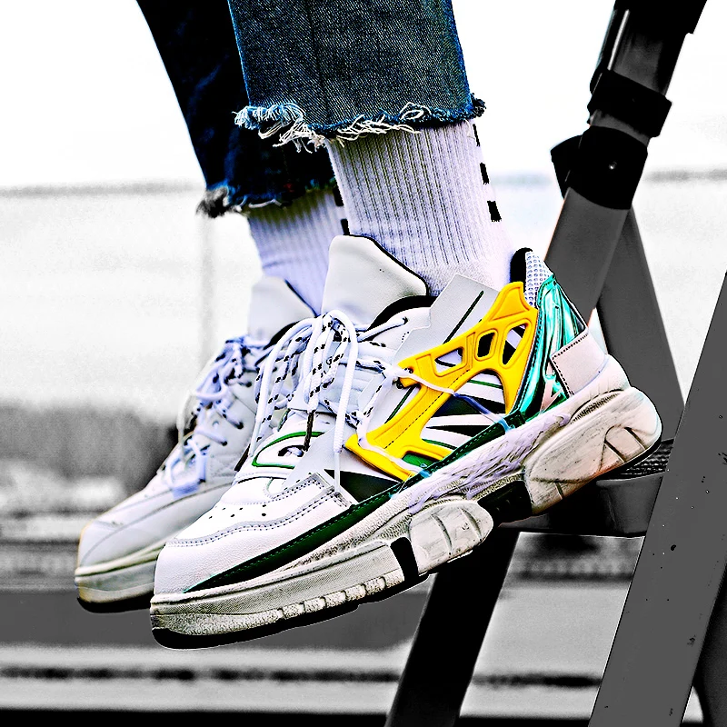 

2019 New Running Shoes Mens Mesh Sneakers Outdoor Jogging Walking Sports shoes Training Dirty shoes Zapatillas Hombre Thick Sole