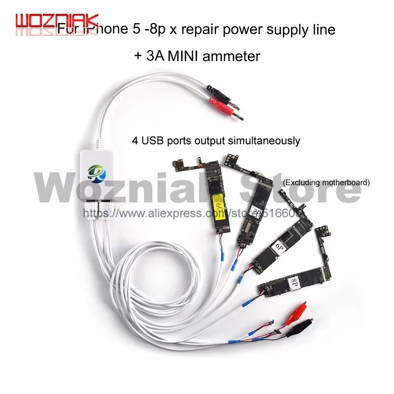 

Wozniak Power Supply cord for iphone x 8p 8 7p 7g 6sp 6p 6s 6g 5g 5s 5c se motherboard repair with chip dedicated test line