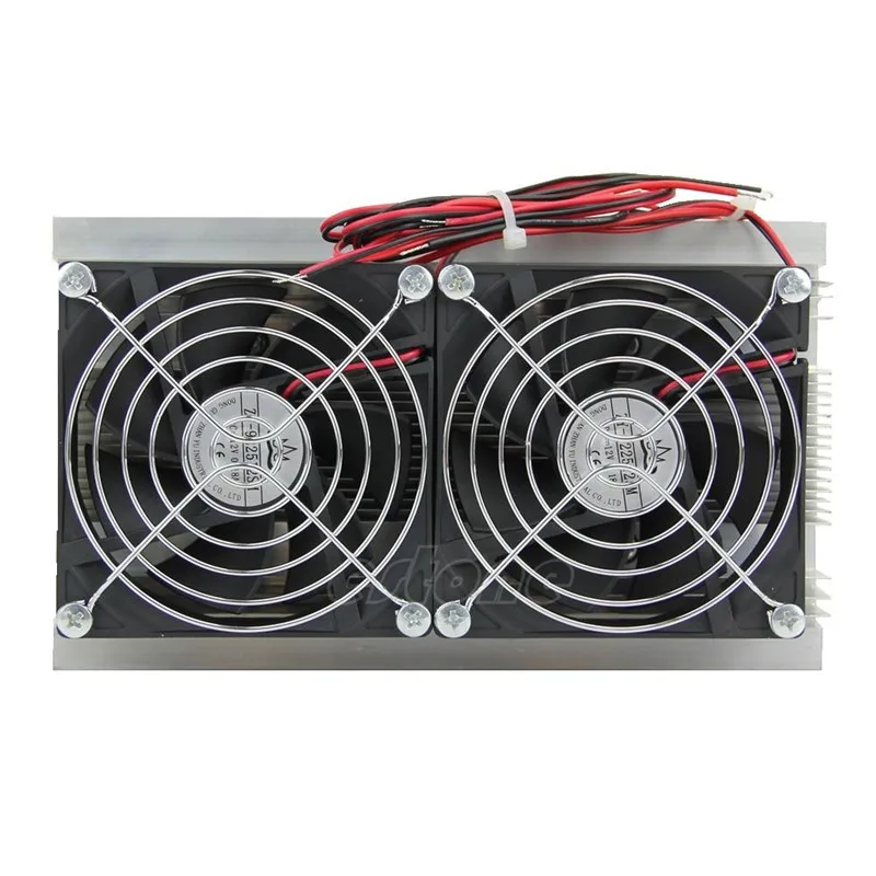 

200 x 115 x 8.5mm 120W Thermoelectric Peltier Refrigeration Semiconductor Cooling System Kit Double Fan