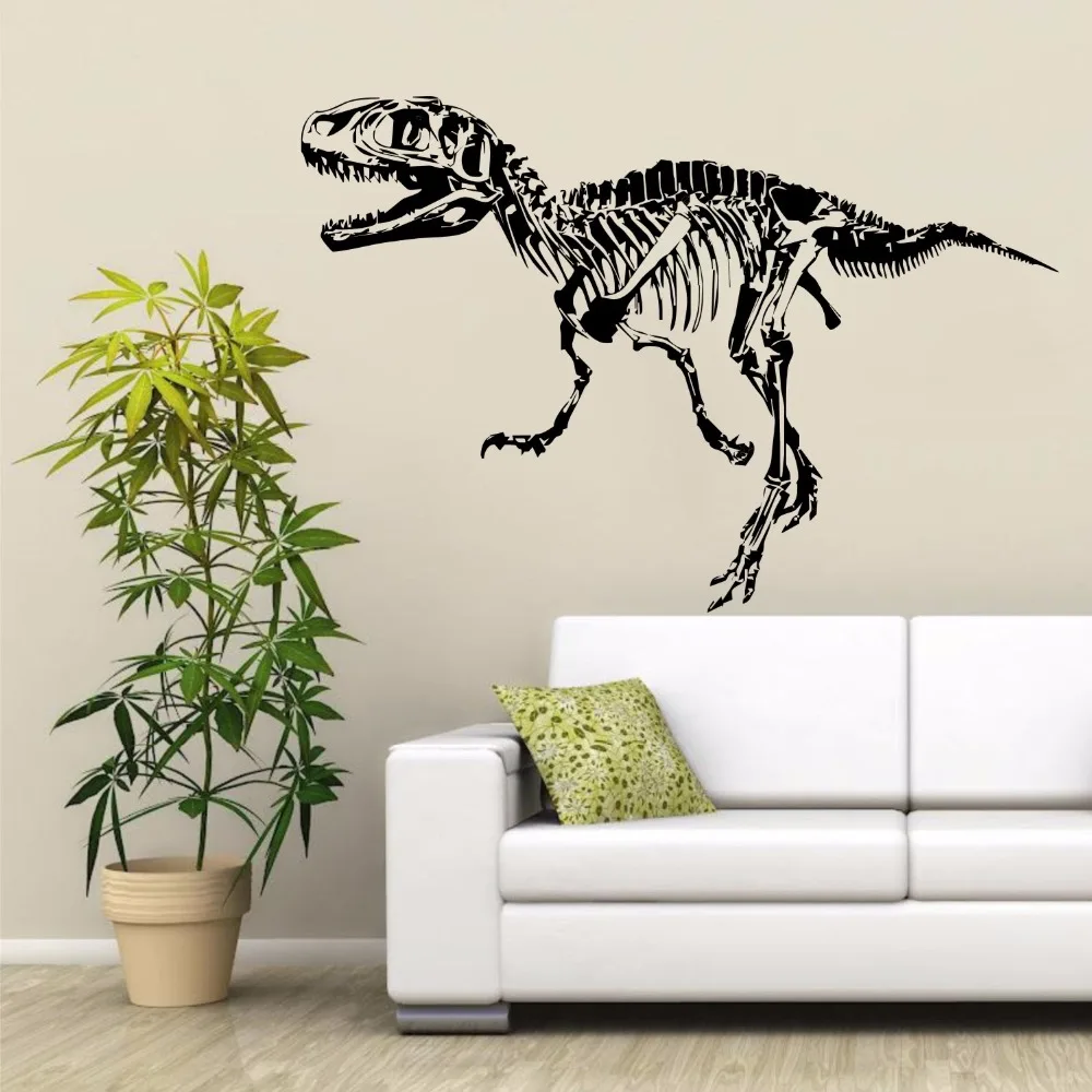 Wall Vinyl Sticker Decals Mural Room Design Pattern Dinosaur Dino Jurassic Period World Skeleton Wild Animal fossil J942