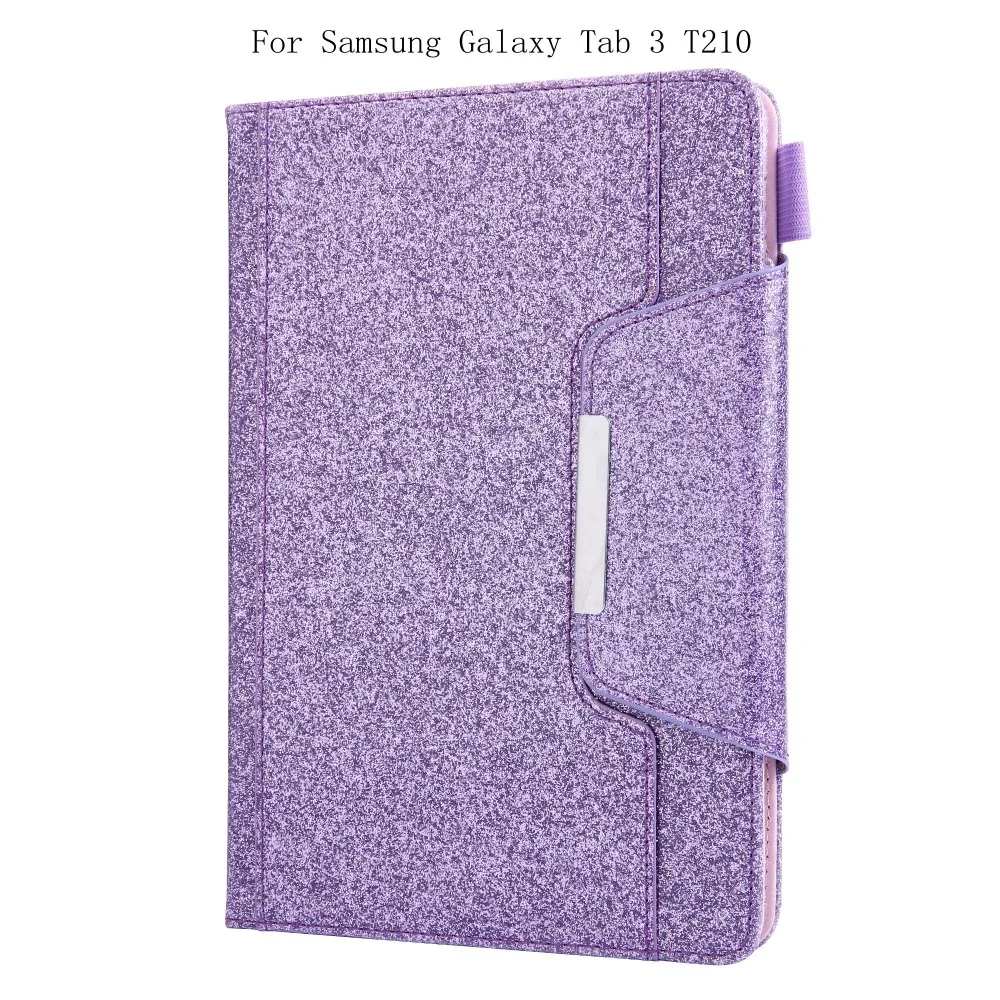 

Ultra Slim Smart Flip Stand PU Leather Cover Case For Samsung Galaxy Tab 3 For Samsung T210 T211 Wake Up/Sleep Function+gifts