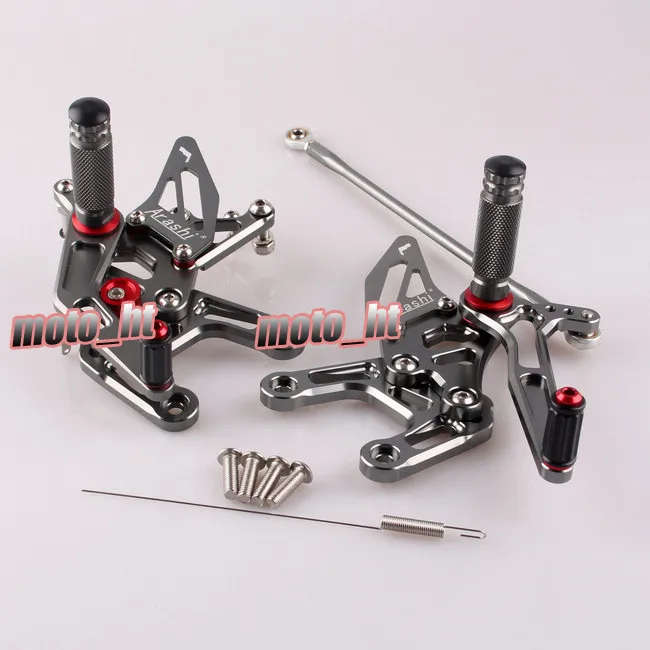 

GZYF New Motorcycle Rearset Rear Set Footpegs Adjustable Set For Kawasaki Ninja ZX10R 2011 2012 2013 2014 2015 Gray