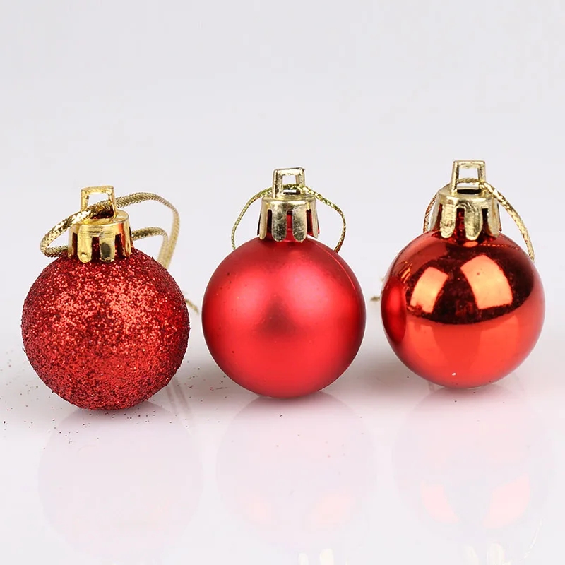 24 piezas decoraciones de bolas de árbol de Navidad para DIY fiesta de Navidad boda 3 CM bolas adornos colgantes para el hogar Navidad decoración 24 piezas decoraciones de bolas de árbol de Navidad para DIY fiesta de Navidad boda 3 CM bolas adornos colgantes para el hogar Navidad decoración