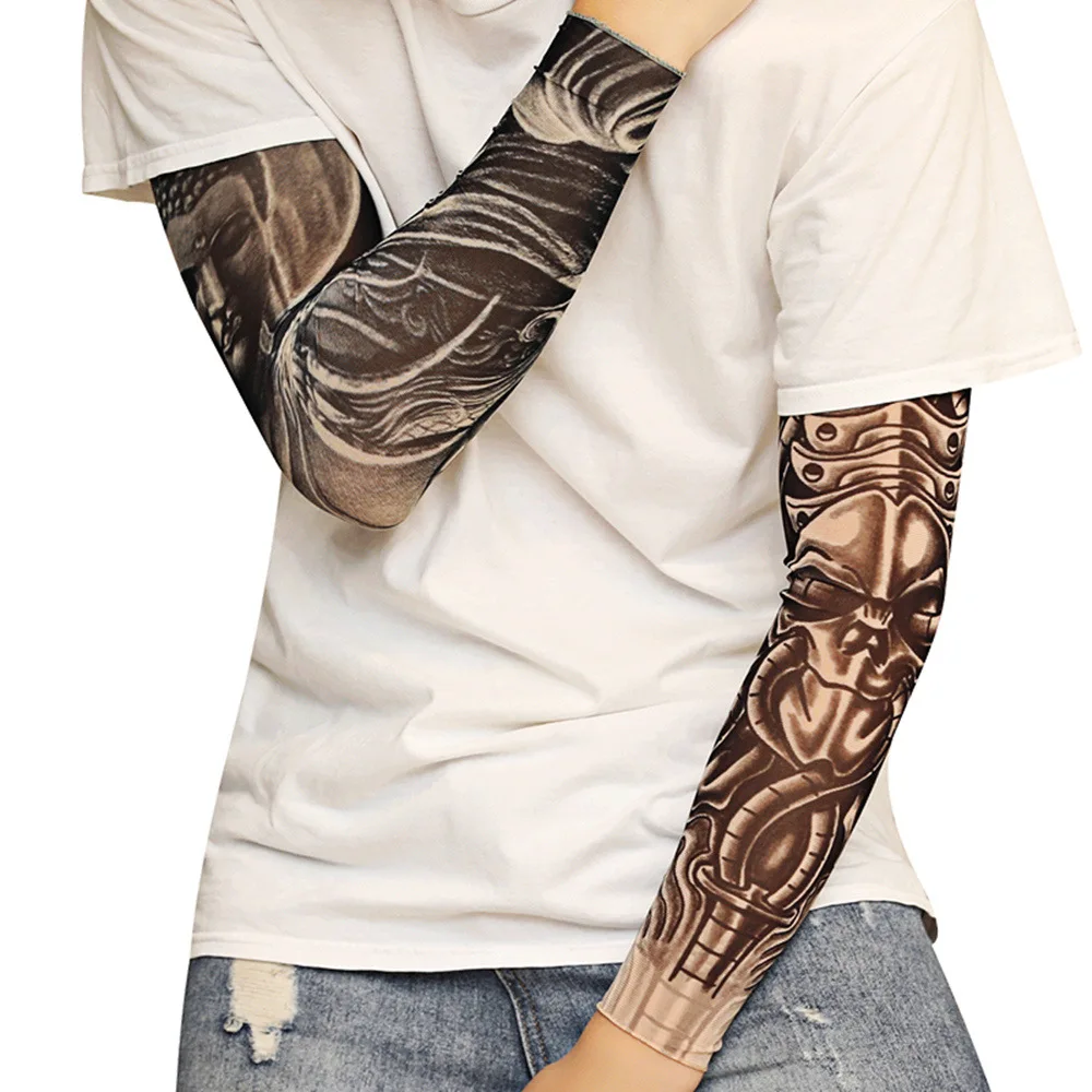 

Free Shipping 1Pc Nylon Tatoo Stockings Arm Warmer Cover Elastic Fake Temporary Tattoo
