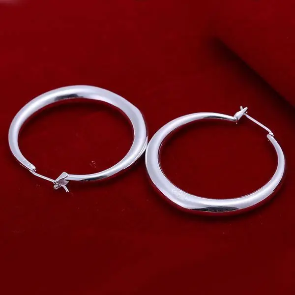 E020 посеребренные серьги для женщин серебро 925 модные ювелирные изделия круглые Твердые серьги/ahxaizea agsaixza
