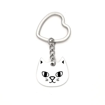 

Cat Keychain Cute Key Ring For Women Kitten Key Chain Key Holder High Quality Stainless Steel Bag Charm