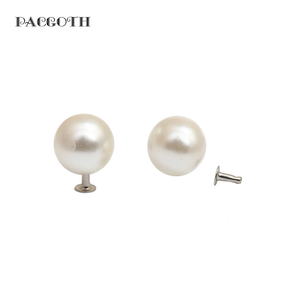 

PACGOTH Acrylic Round White Rivet DIY Bags Decroations Bag Part & Accessories, 10 PCs