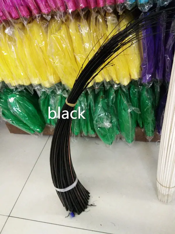 100 шт страусиные перья позвоночника 16-20 дюймов/40-50 см шляпы и ремесло использования - Цвет: black