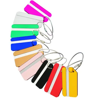 

2020 METAL candy color portable luggage tags address ID card name label suitcase tag backpack bag accessories high quality tag