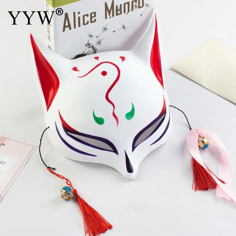 

Half Face Fox Mask Japanese Anime Hand-Painted Halloween Cosplay Mask Us Plastic Masquerade Masks Carnival Party Masker Costume