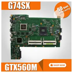 G74SX материнской GTX560M 2 ГБ 2D 8 памяти для Asus G74SX G74S Материнская плата ноутбука G74SX плата G74SX материнской Тесты 100% OK