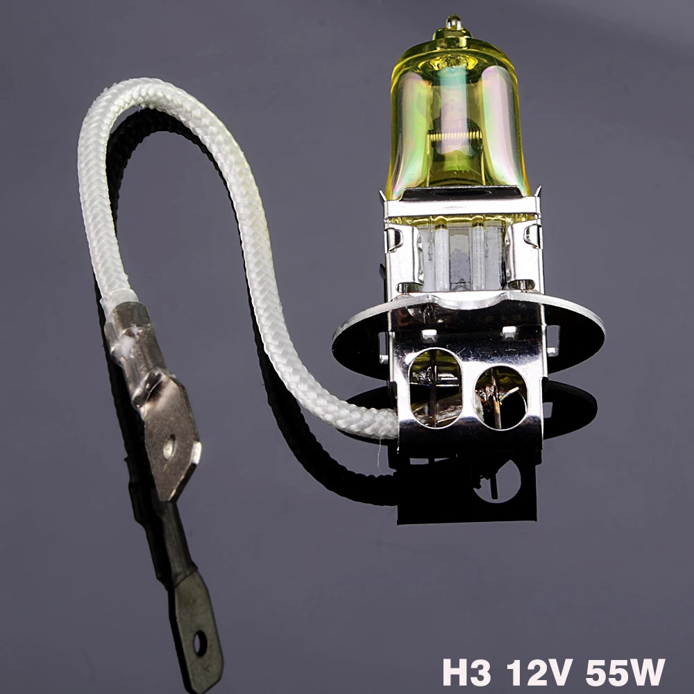 Sinovcle автомобиля галогеновая лампа для фар 1 шт. H1 H3 H4 H7 H8 H11 9005 HB3 9006 HB4 12V 60/55W 3000K ксенона желтый туман светильник Точечный светильник