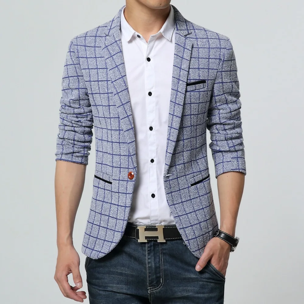 High end Men Blazer New Fashion One Button Blazer Men