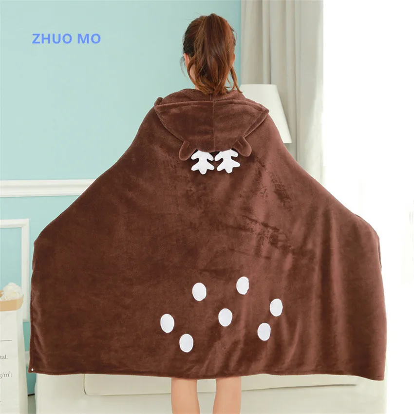 

Wearable Cartoon Fur Blanket for home Totoro Pikachu Stitch Cute Bed Coral Velvet Warm Throw Blanket In sofa