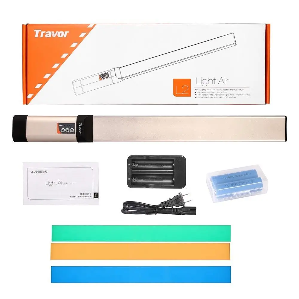 Handheld LED Video Light photography light LA-L2 thinnest 7mm CRI 95 3200K 5500K with three color filter Green Blue Orange | Электроника