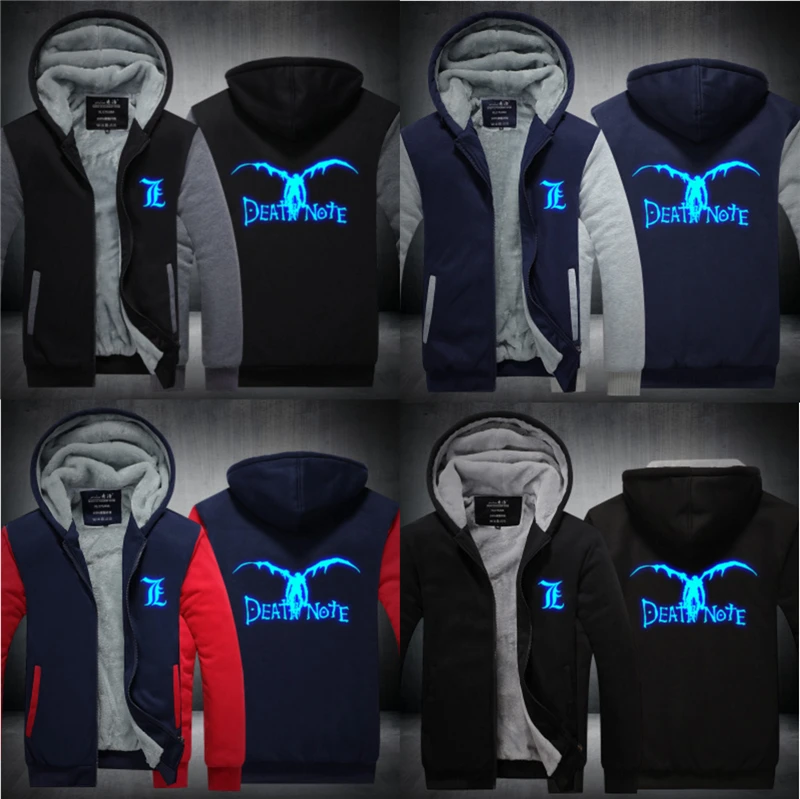 Anime Death Note Yagami Light Luminous Hoodie Coat Unisex fleece