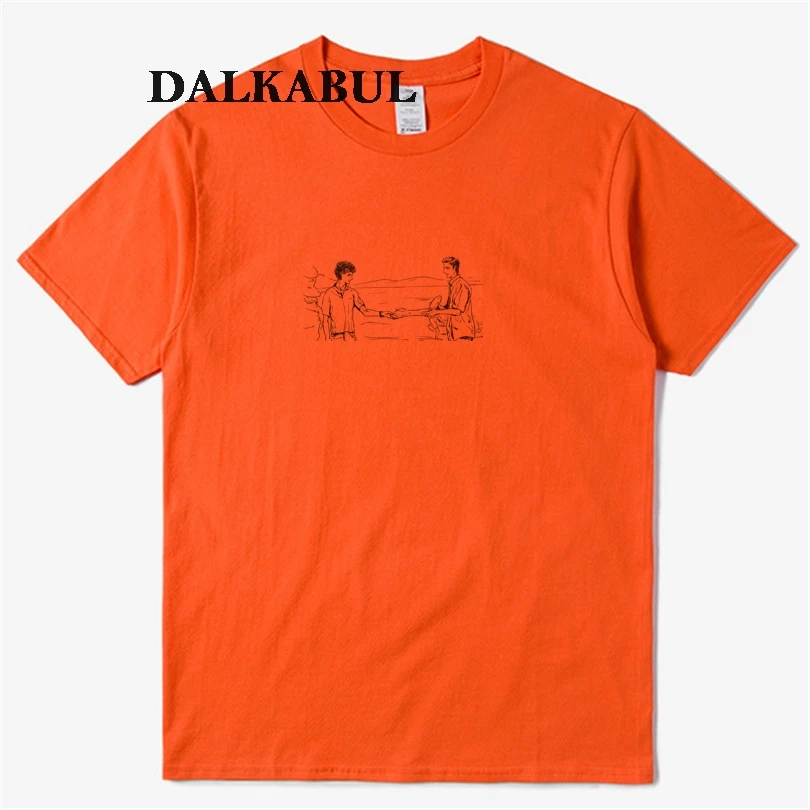 Мужская футболка с коротким рукавом и надписью Call Me By Your Name короткими рукавами