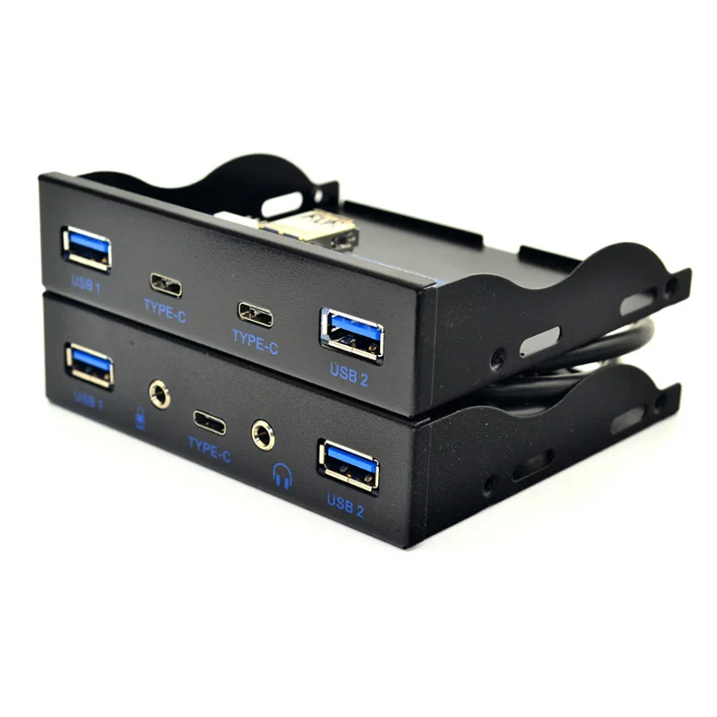 Usb-хаб, 5 портов, USB 3,1, TYPE-C, USB 3,0, передняя панель, HD аудио, 3,5 мм, разъем для наушников, микрофон, адаптер расширения для рабочего стола, 3," флоппи-отсек