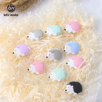

Let's make 20pcs Silicone Beads Porcupine Shape Cartoon Baby Shower Gift Cute Hedgehog Animal DIY Accessories Baby Teether
