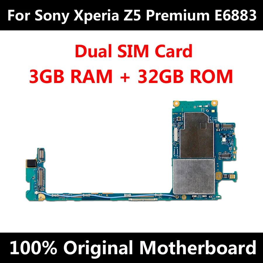 

Original Motherboard For Sony Xperia Z5 Premium E6883 32GB Dual SIM Factory Unlocked Mainboard With Chips Android OS System