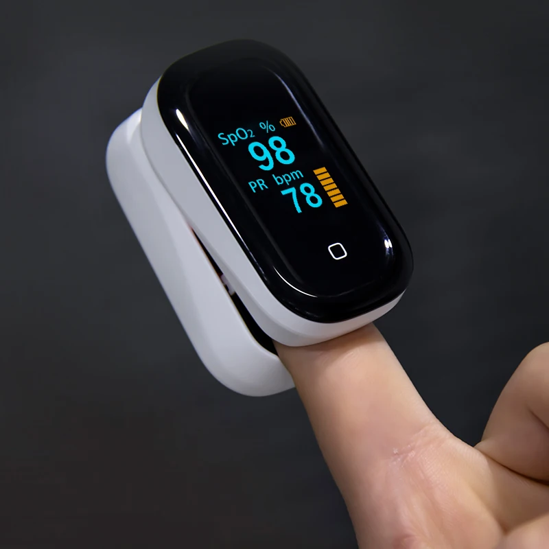 Skup BOXYM medyczny pulsoksymetr napalcowy OLED dotykowy pełny ekran tętno krwi tlen serca Monitor Oximetro de dedo Saturometro Monitor