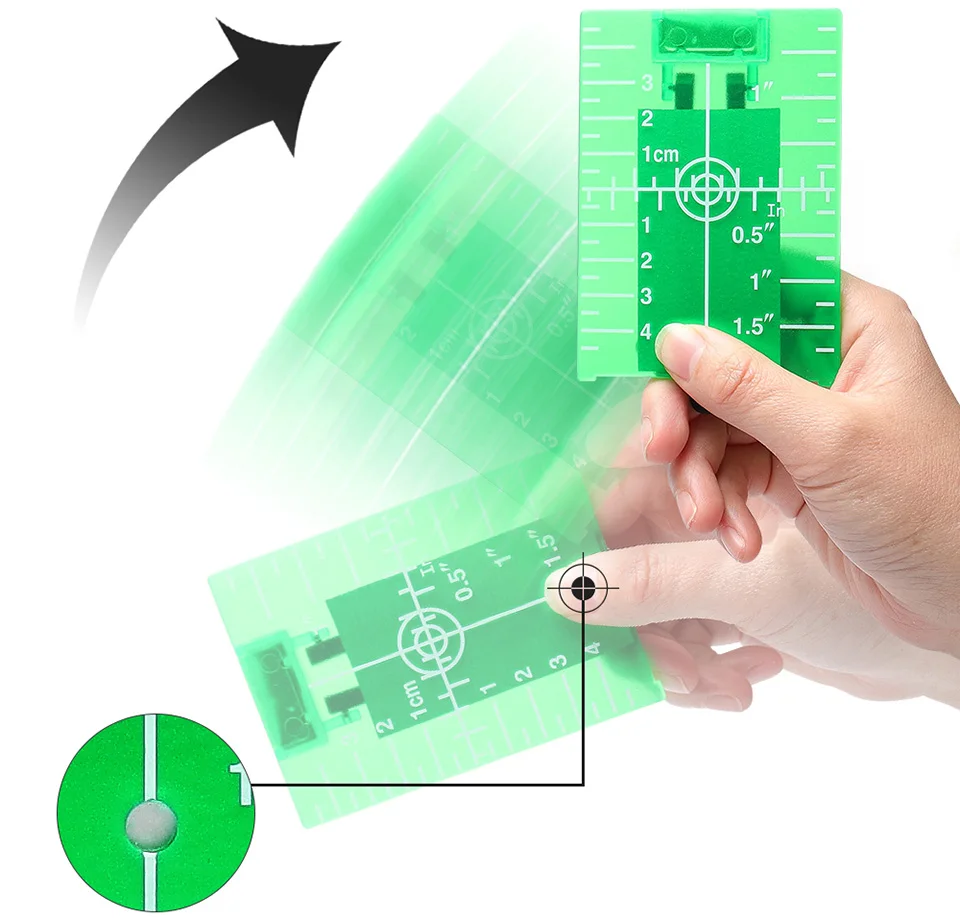 Huepar зеленый мишень карта с подставкой для зеленый луч Крест лазерной линии уровни Лазерного повышение может быть магнитная/ висит на