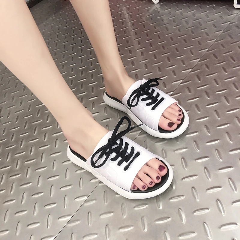 

Women Shoes Platform Summer Sandals Lace-up Flats Light Soft Ladies Casual Heel Comfortable casual Beach shoes zapatos de mujer