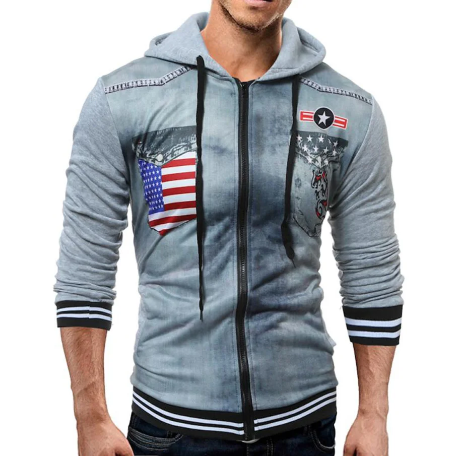 MUQGEW 2017 autumn winter new fashion hoodies men sweatshirt full print
