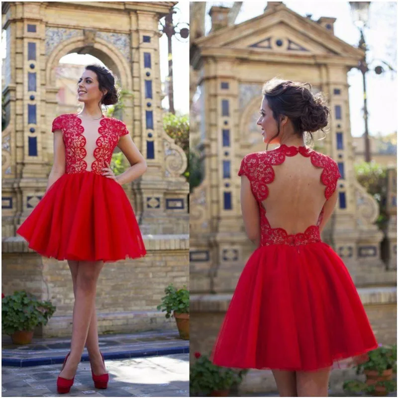 Resultado de imagem para vestidos vermelhos de formatura curtos