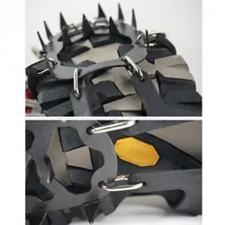 Чехлы для обуви захват скобы для альпинизма черный 1 пара противоскользящие 18 зубов шипованные протекторы прочные