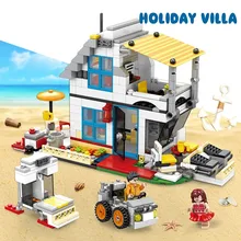 Мальчиков и девочек игрушки 3 в 1 отпуск бегства Camper яхты летние домашние 662 шт. блоки детей игрушка