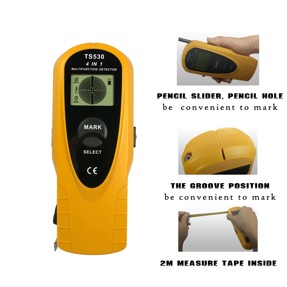 4 in 1 Super Detectors Stud Center Finder search Metal and AC voltage