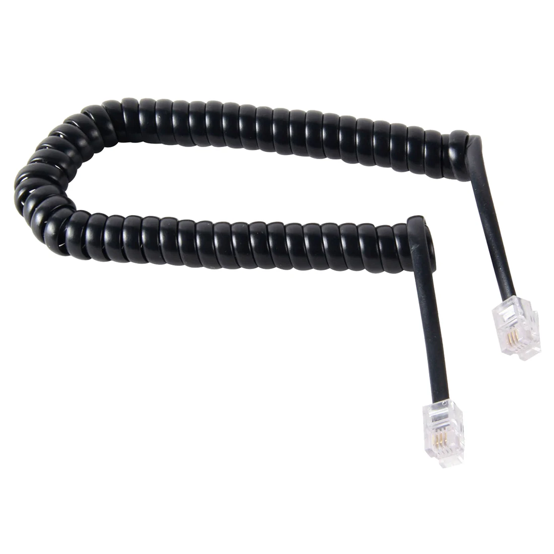 

GJ11 handset cord Belt Crystal Wrapped Finish for telephone receiver, Black
