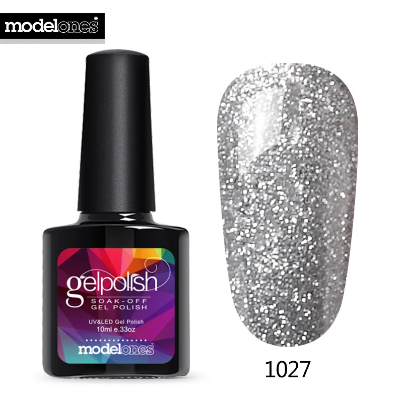 Modelones Colorful Nail Art Led Gel Polish Soak Off Shining Nail Gel Varnish Long Lasting Enamel Semi Permanent Lacquer Gel - Color: 1027