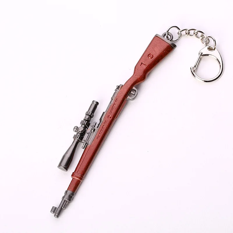 1 шт. 12 см брелок для ключей, Подарочный игрушки PUBG Металл Awmakm 98K пистолет оружие Модель модный брелок для ключей игрушки - Цвет: 98K