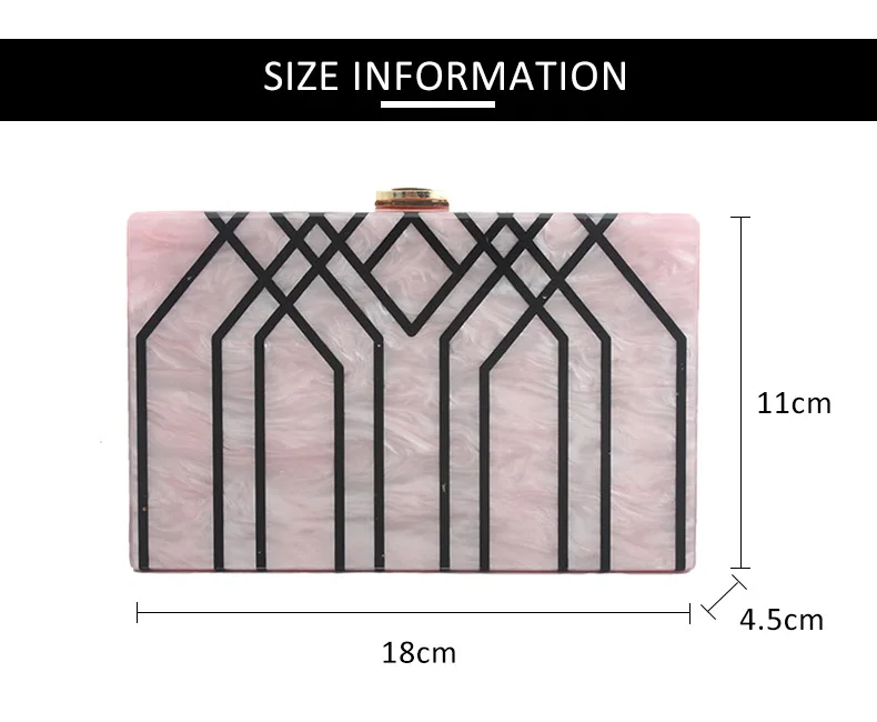 Акриловый вечерний клатч, Женский кошелек и сумочка, модный белый клатч с геометрическим узором, вечерний клатч, сумка для свадебной вечеринки