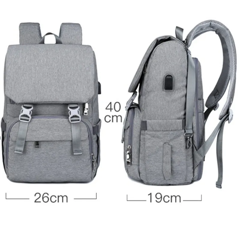 Shoulder Mummy Bag Multifunction USB Large Capacity Diaper Bag Mom Bag04