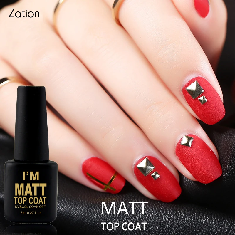 Zation Matt Top Coat Гель лак для ногтей кончики тусклый финиш дизайн прозрачный цвет