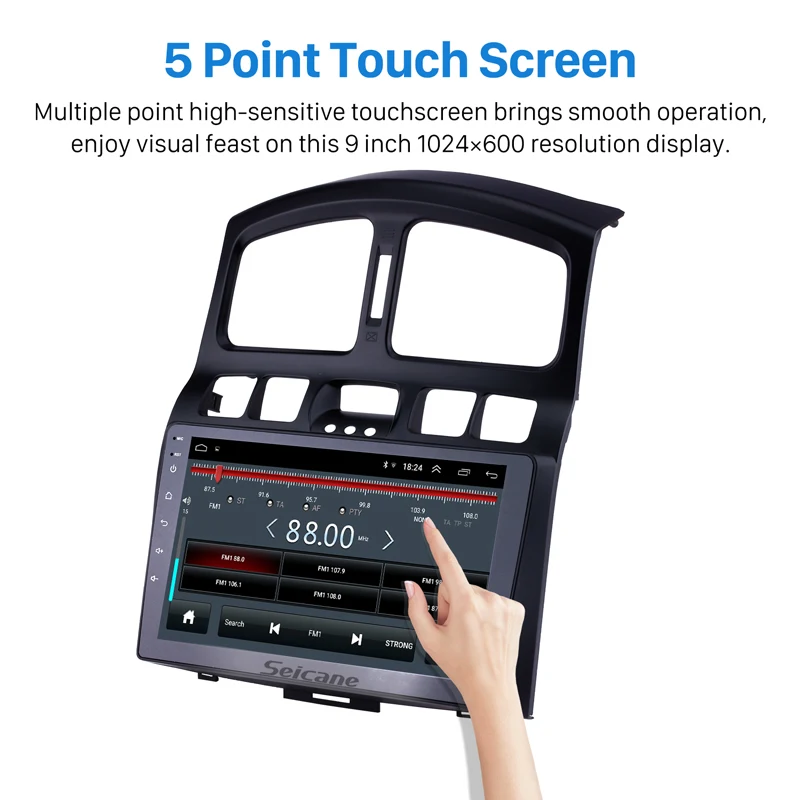 Clearance Seicane Car Multimedia player Android 8.1 GPS 2Din Stereo For 2005 2006-2015 Hyundai Classic Santa Fe HD Touch screen Head Unit 2