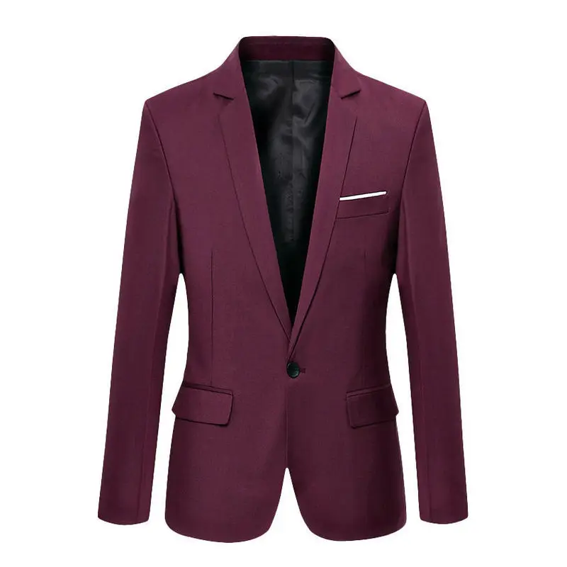 New Blazer Men Korean Slim Fit Fashion Cotton Blazers Suits Jacket Black Blue Plus Size M To 3XL Male Blazers Mens Coat Wedding