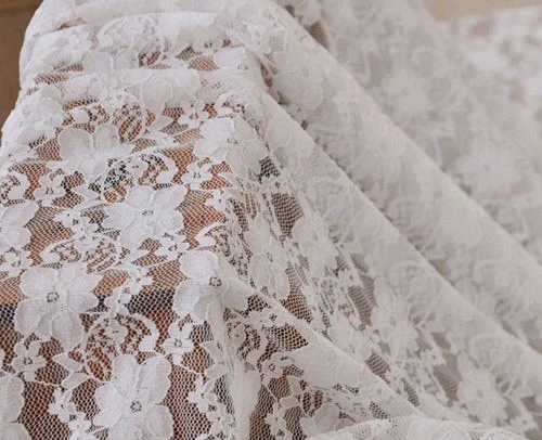 

Free shipping black white elastic small plum lace fabric clothing wedding stage layout width 150 cm