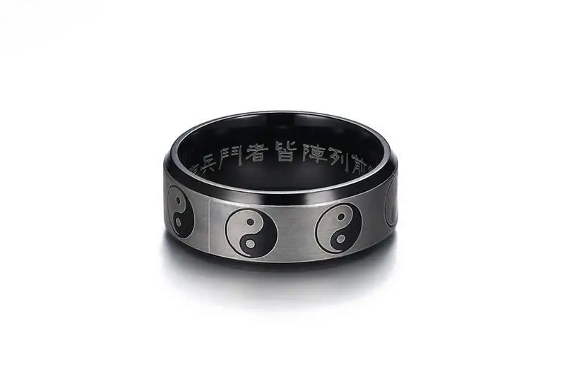 Кольцо Инь-Ян даосский дзен дух мужчина женщина кольцо Баланс йога нержавеющая сталь ювелирные изделия Размер от 5 до Размер 14