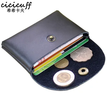 

Business Card Case 100% Genuine Cowhide Leather Vintage Men Credit Card Holder Women Min Wallet Retro Coin Purse Change Bag