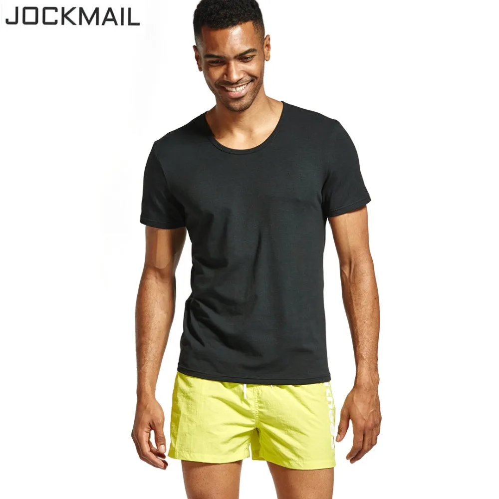 

JOCKMAIL Summer clothing Fashion New Men T Shirt Summer Short sleeve T-shirt Cotton Solid Men T-shirt Tops