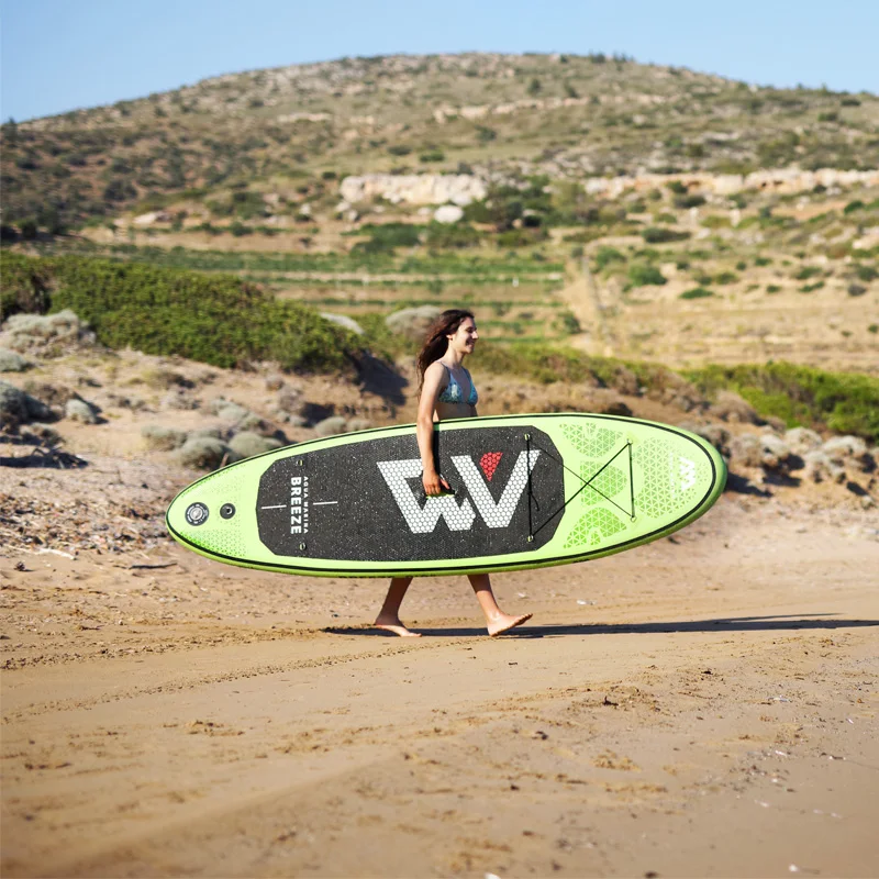 Kopen Nieuwe surfplank 275*76*12 cm AQUA MARINA WIND opblaasbare SUP stand up paddle board vissen kajak opblaasbare boot been leiband seat