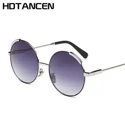 HDTANCEN Винтаж круглый стимпанк очки Для женщин Для мужчин Мода ретро круг из металла Steam Punk солнцезащитные очки Для мужчин золотистый и