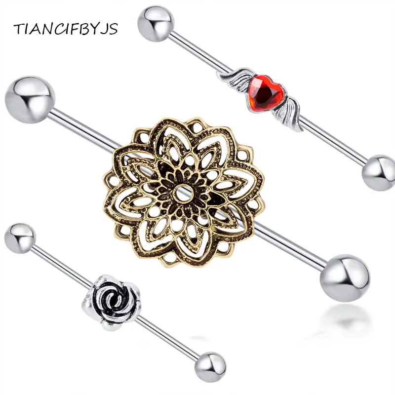 Buy TIANCIFBYJS Flower Rose Angle Piercing Industrial