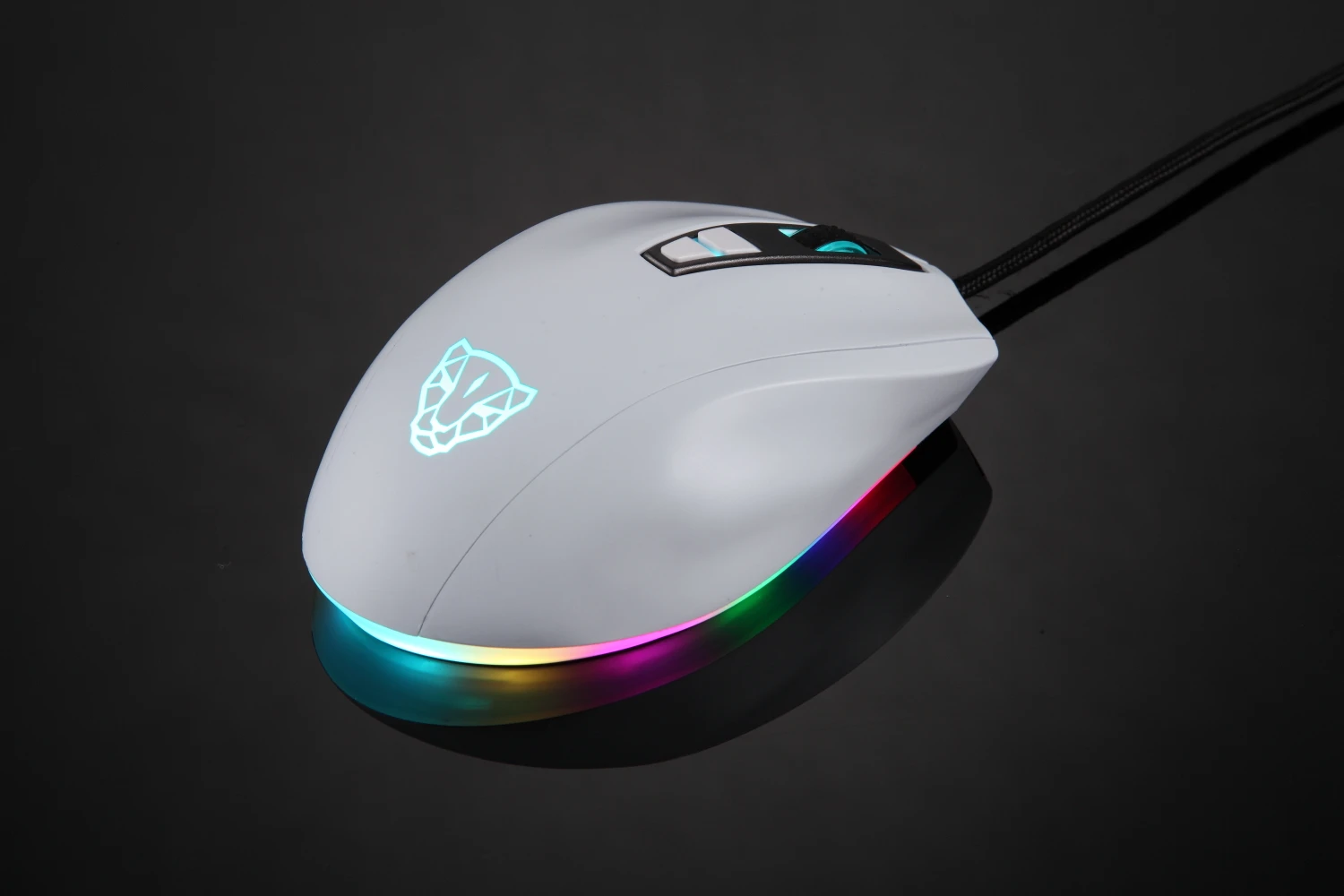 Motospeed V60 RGB Программирование макросов 5000 dpi игровая мышь USB компьютер 7 кнопок Wried оптическая мышь с подсветкой светодиодный - Цвет: White