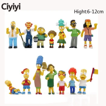

14pcs/lot Hot Anime Simpsons Family Action Figure Toy Cute Cartoon Simpsons Display Collection Doll Children&Man Juguetes Gift