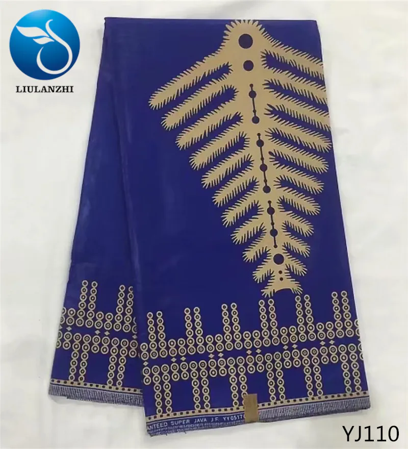 LIULANZHI новинка, африканская, вощеная ткань синий батик с принтами хлопчатобумажная ткань горячая Распродажа Анкара Java воск хлопок 6 ярдов YJ106-YJ125